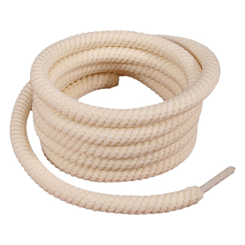 1cm Thick Round Thread Butter Bread Shoelaces Round Braided Black and White Sweatshirt Waist Hat Drawstring 10mm Thick Shoelaces