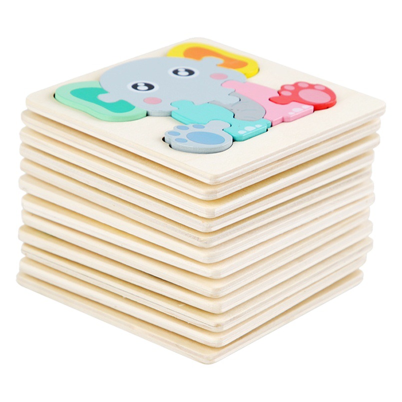 Jigsaw Puzzle for Children 1-2-3d Years Old 4 Small 6 Wooden 5 Stereo Jigsaw Puzzle for Boys and Girls Baby Early Education Educational Toys