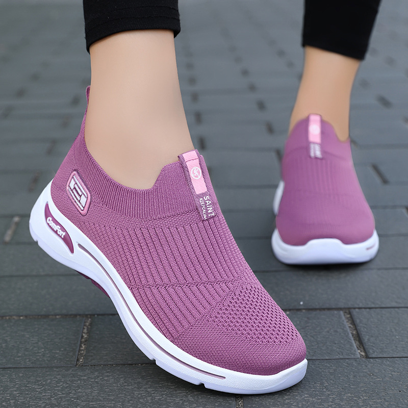 Picture of Women's Shoes Wholesale Casual Shoes Soft Sole Lightweight Women's Shoes Fly-Knit Breathable Single Shoes Versatile Comfortable Mesh Shoes