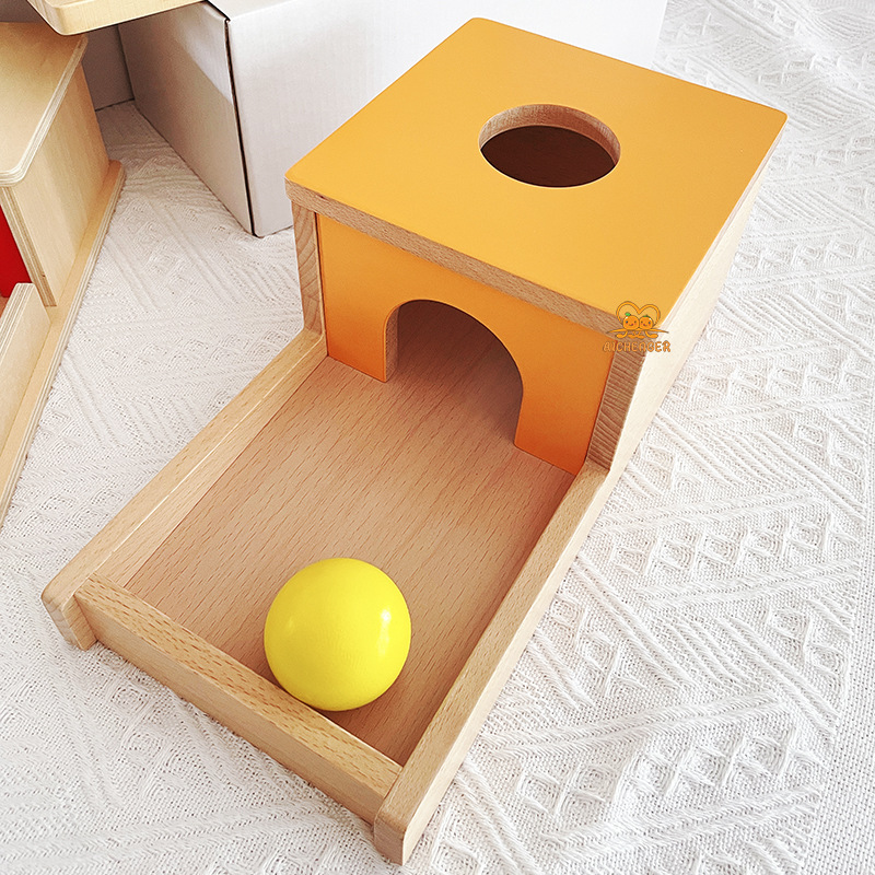 Picture of Montessori Toys 0-3 Wooden Drawer Box Kindergarten Textile Drum Target Box Montessori Early Education Educational Toys