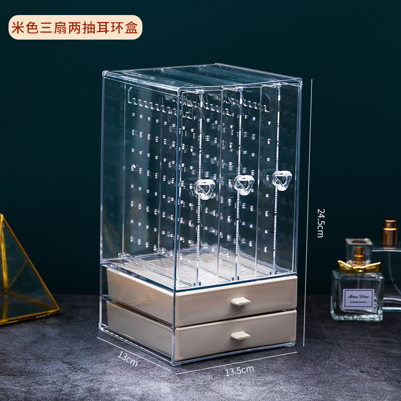 Picture of Earrings Finishing Jewelry Necklace Box Acrylic Earrings Jewelry Dust-proof Hanger Japanese-style Transparent Earrings Storage Box