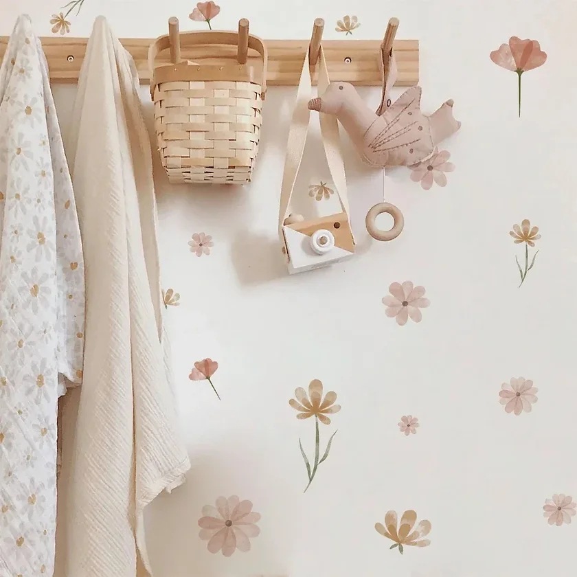 DIY small fresh flower sticker children's bedroom living room background wall decorative sticker painting