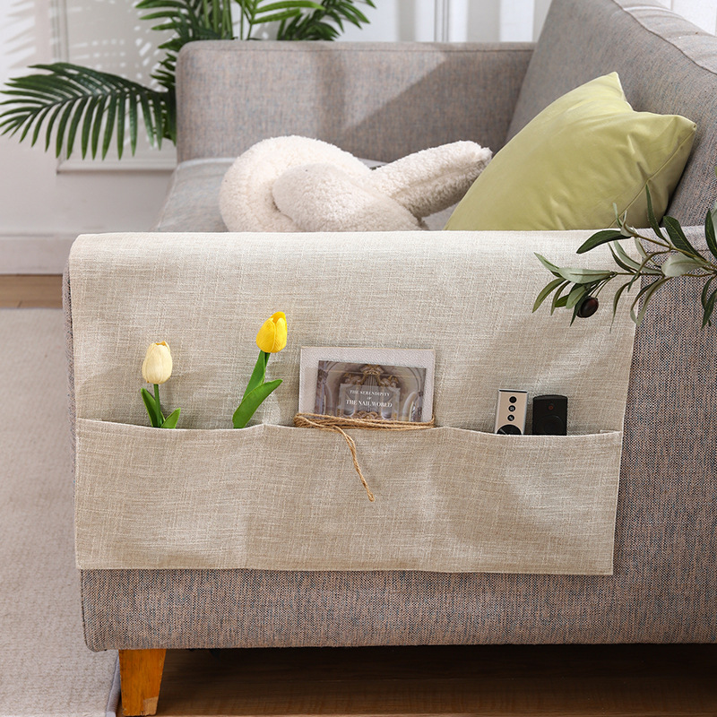 Picture of Summer Ins Sofa Armrest Cover Cloth Widened Imitation Linen Dustproof Cover Cover Mat Summer Universal Non-Slip Cover