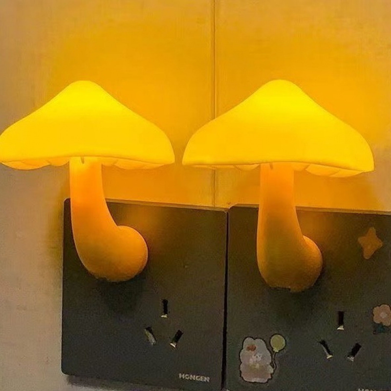 Picture of Mushroom light control night light plug in light night use bedroom baby feeding bedside sleep induction eye protection creativity
