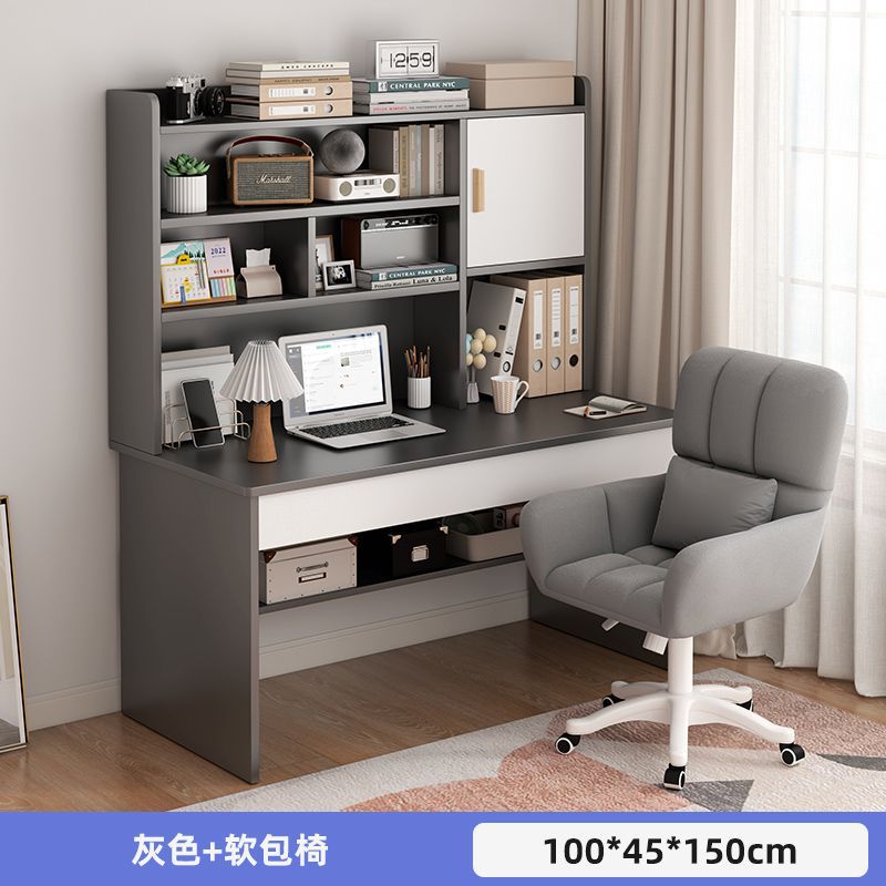 Picture of Student home study desk, children's desk, bookshelf combination table and chair set, simple bedroom, children's writing desk