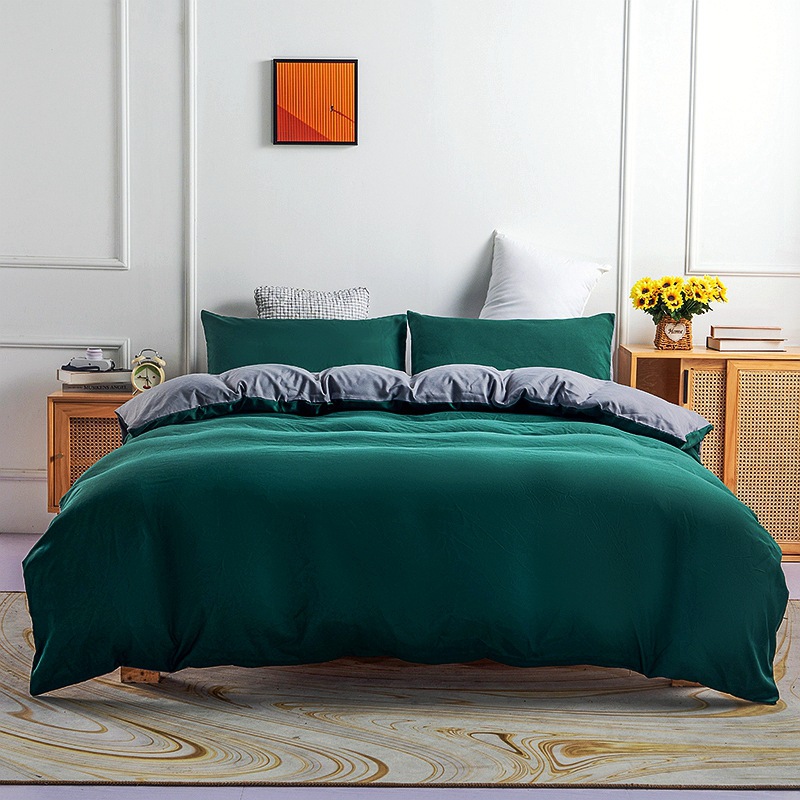 Picture of Amazon plain quilt cover pillowcase three-piece set manufacturers foreign trade in stock cross-border bedding a generation of hair