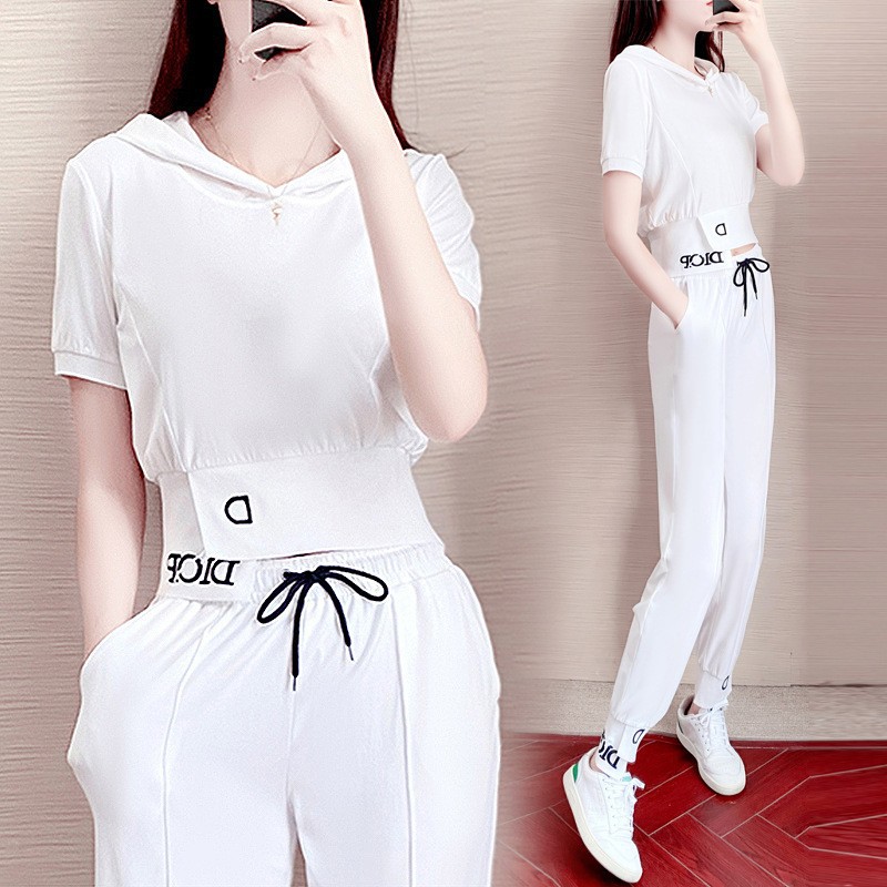 Picture of 2025 New Summer Fashion Youthful Stylish Pencil Pants Set for Women Trendy Plus Size Goddess Two-Piece Outfit