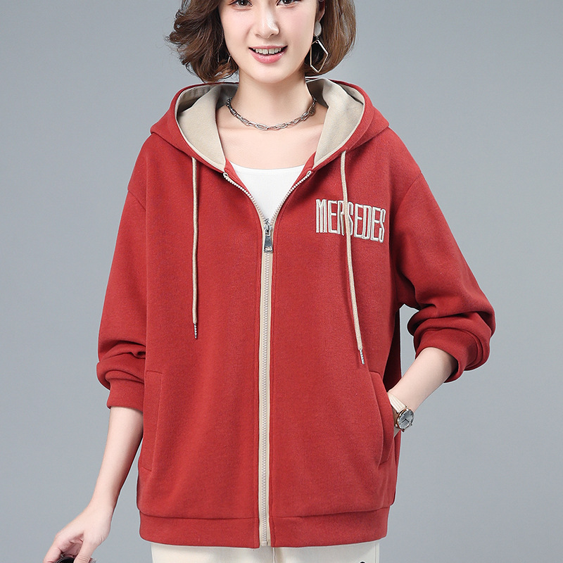 Sweater Coat Women's 2024 New Spring and Autumn Middle-aged Mother Casual Loose Sports Fashion Western Cardigan Baseball Suit