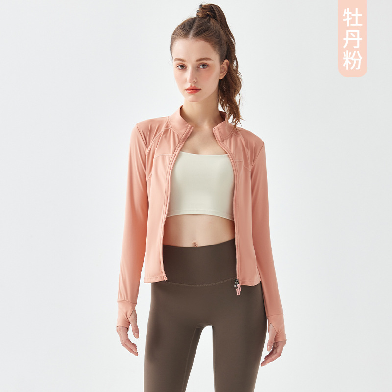 Picture of New Cross-border Sports Jacket Women's Long-sleeved Fitness Clothes Spring and Autumn Top Yoga Cardigan Running Yoga Clothes Blouse