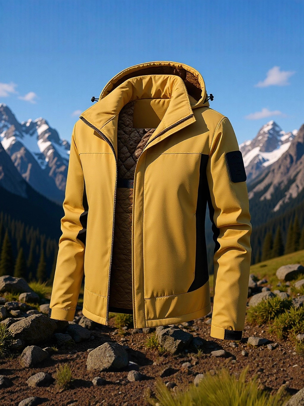 New in stock new national standard outdoor jacket Teflon conformal fabric hooded windproof breathable jacket for men
