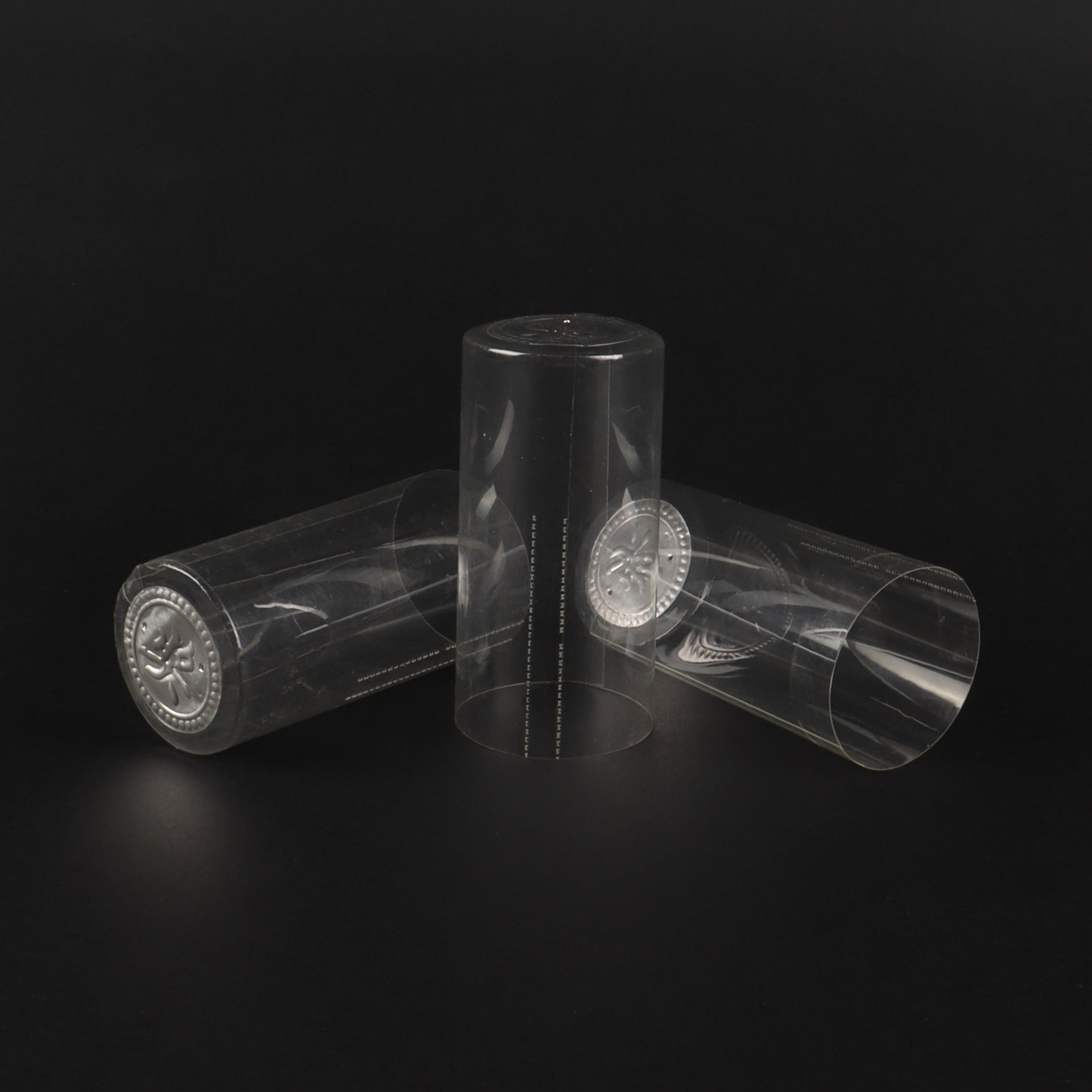 Glass bottle cap PVC Heat Shrinkable cap transparent cap plastic cap plastic sleeve transparent film tearing cap large quantity Congyou