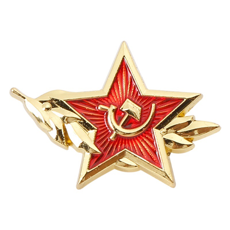 Soviet Union hat badge metal badge wholesale wheat ear Red Star sickle commemorative badge birthday gift brooch badge