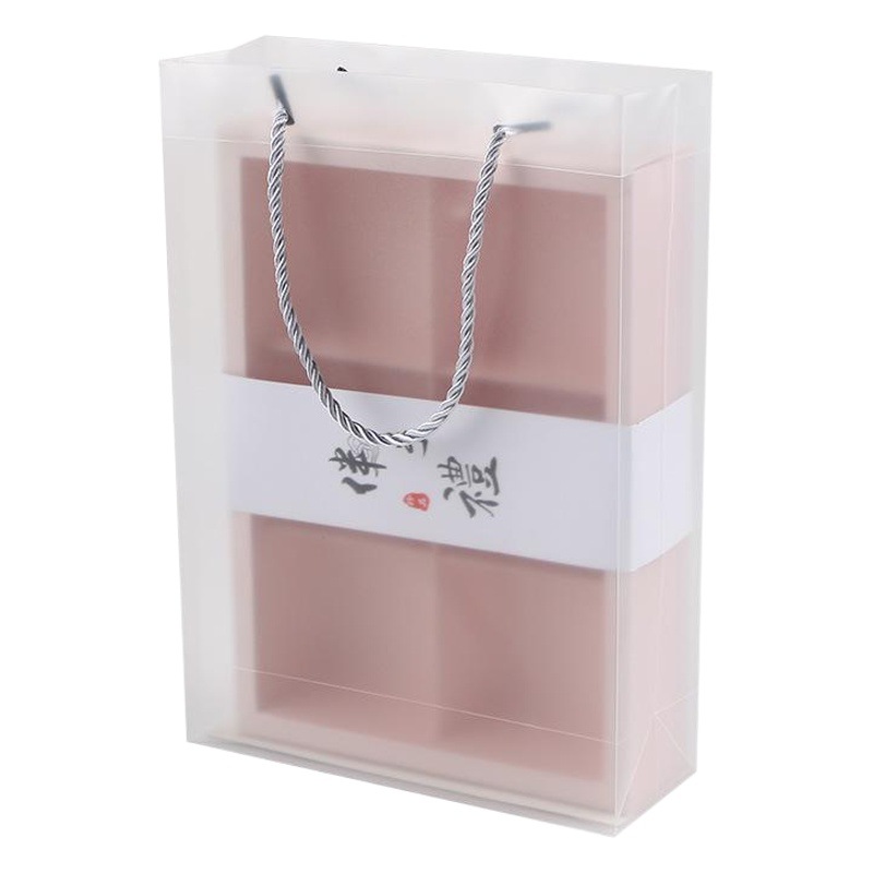 Picture of Baking packaging PP frosted transparent tote bag PVC plastic souffle packing bag gift packaging bag