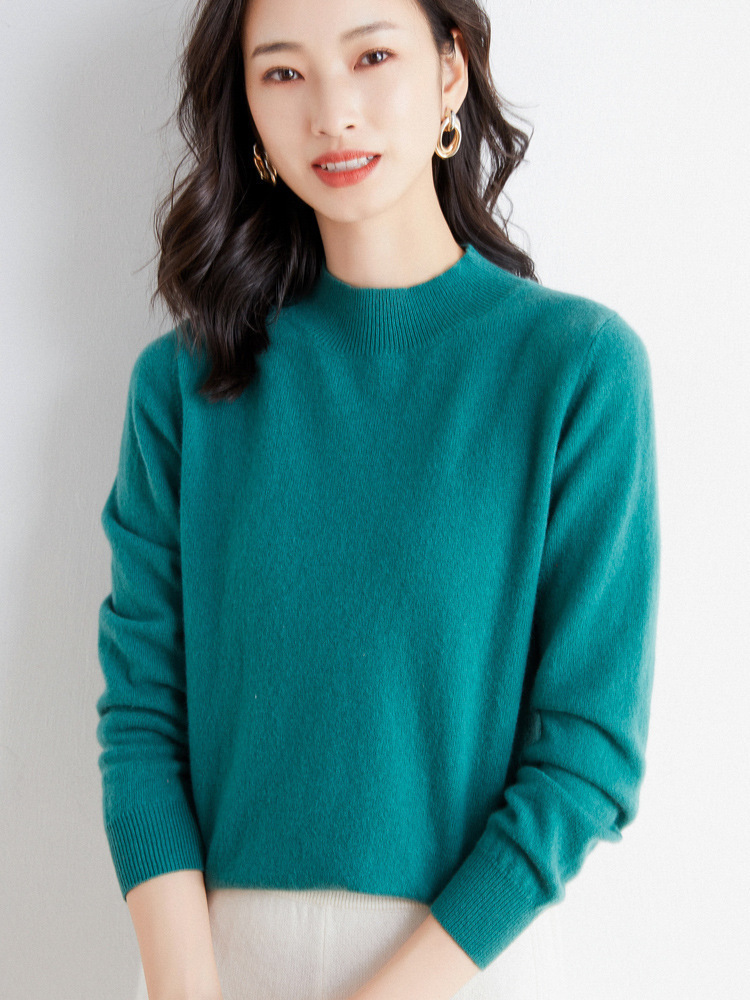 Picture of 2022 Spring and Autumn New Women's Loose Half-turtleneck Wool Knitwear Pullover Base Shirt Sweater