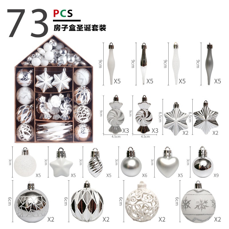 Picture of Cross-border New Christmas Decorations House Painted Christmas Ball suit Gift Bag Christmas Tree Pendant