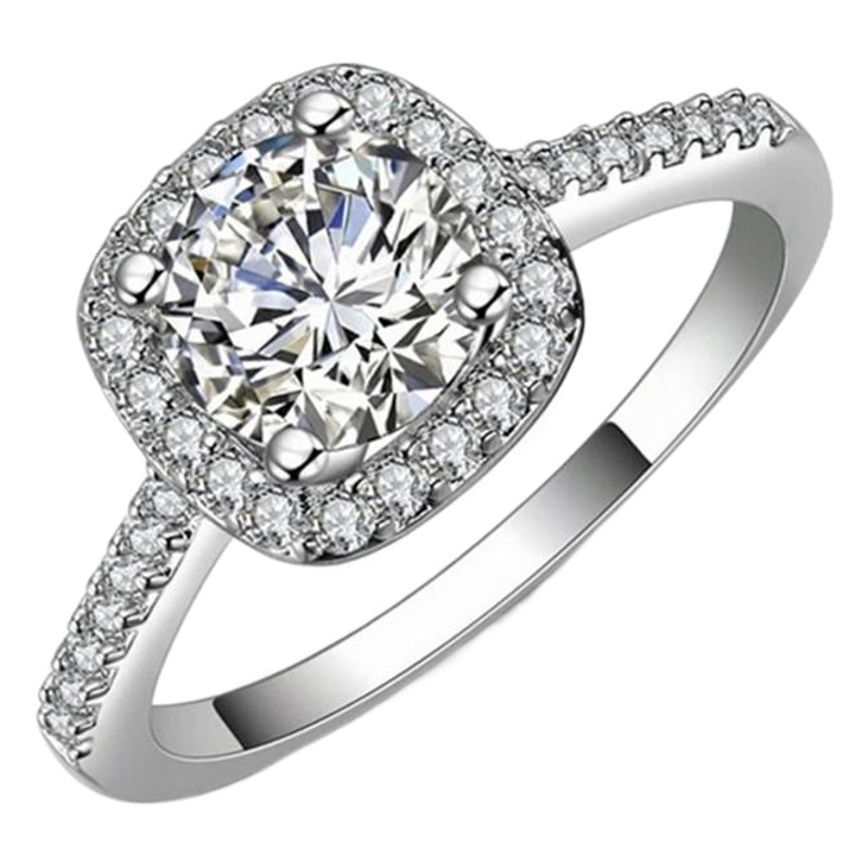 Zhenrong Cross-border Hot Selling Jewelry European and American Fashion Engagement Ring Women's Eight Heart Eight Arrows Zircon Ring Hand Jewelry Batch