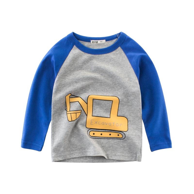 2024 Kidsren's Clothing Autum New Bottoming Shirt Kidsren's Korean Long-Sleeved Boy's T-Shirt Baby Caring Shirt Boy's Clothing