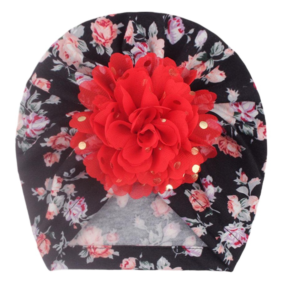 2022 new baby fetal cap European and American baby bronzing flower hat children autumn thin hat