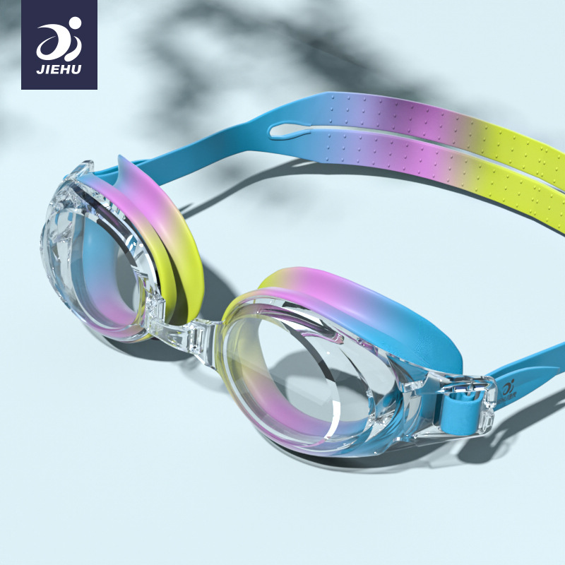 Picture of Swimming goggles HD waterproof anti-fog flat light myopia swimming glasses men and women adult eye protection swimming goggles factory wholesale
