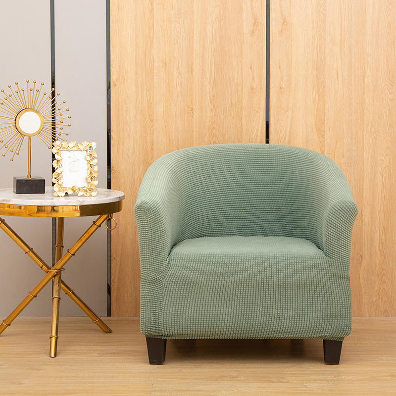 Picture of Corn fleece semicircle sofa chair cover thickened conjoined elastic dining chair cover anti-fouling stool cover chair cover
