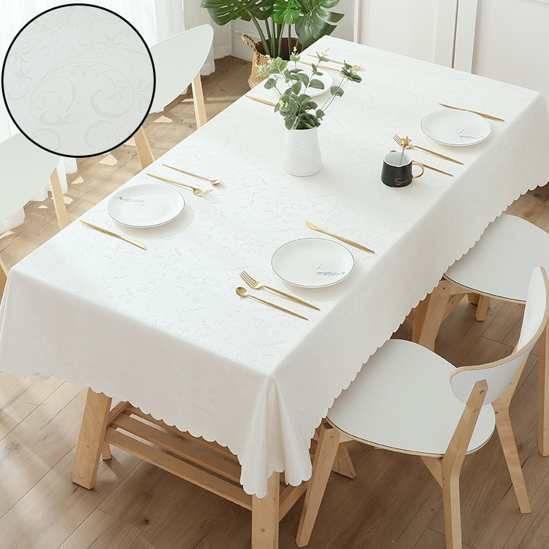 Picture of European-style Waterproof Tablecloth Table and Chair Oil-proof Hotel Restaurant Household Rectangular Jacquard PU Anti-scald Wash-free
