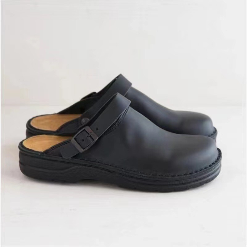 Amazon wish Cross-border New Foreign Trade Sandals and Slippers Men's Flat Bottom Rear Empty Shallow Mouth Men's Casual plus size Slippers