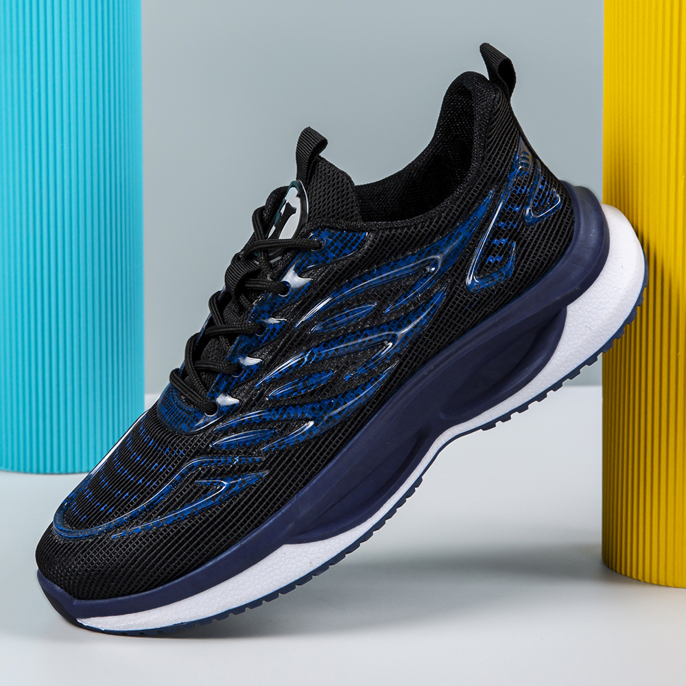 Cross-border men's shoes 2025 new ice silk mesh breathable running shoes fashion trend color matching sports shoes men wholesale