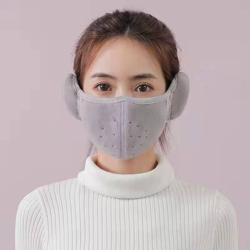 Picture of Anti-freezing Ear Protective Warm Mask Two-in-One Thickened Cold-proof Windproof Breathable Three-dimensional Washable Universal Warm Mask