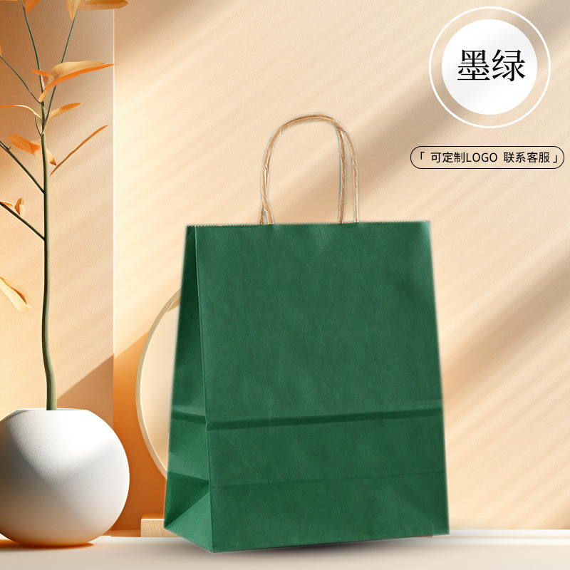 Picture of in stock Kraft Paper Bag Universal Takeaway Bags Clothing Christmas New Year Gift Bag Kraft Paper Handbag Custom
