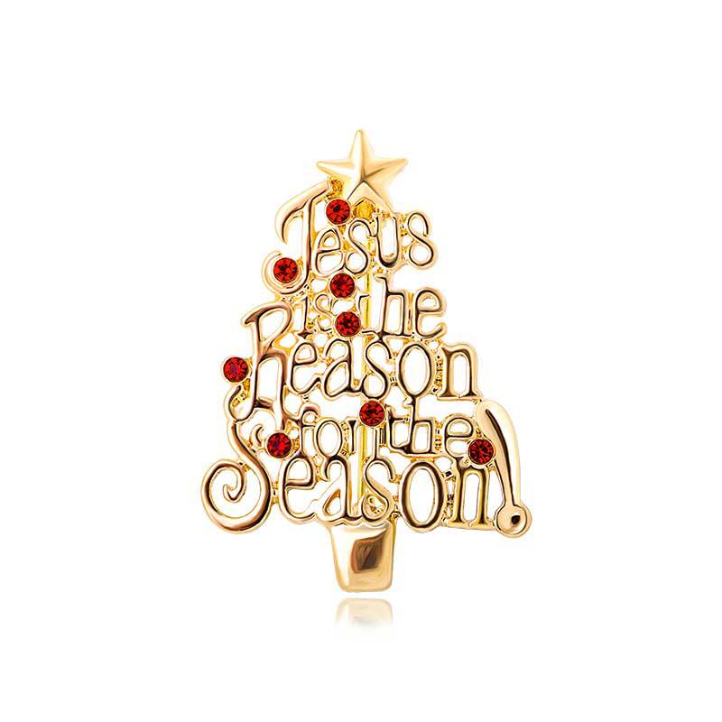 Picture of European and American Christmas brooch cartoon cute red brooch fashion high-end oil drop pin for men and women