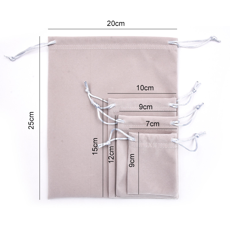 Picture of High-Quality Flocked Cloth Gift Bag, Jewelry Drawstring Velvet Bag, Cosmetics Storage Bag