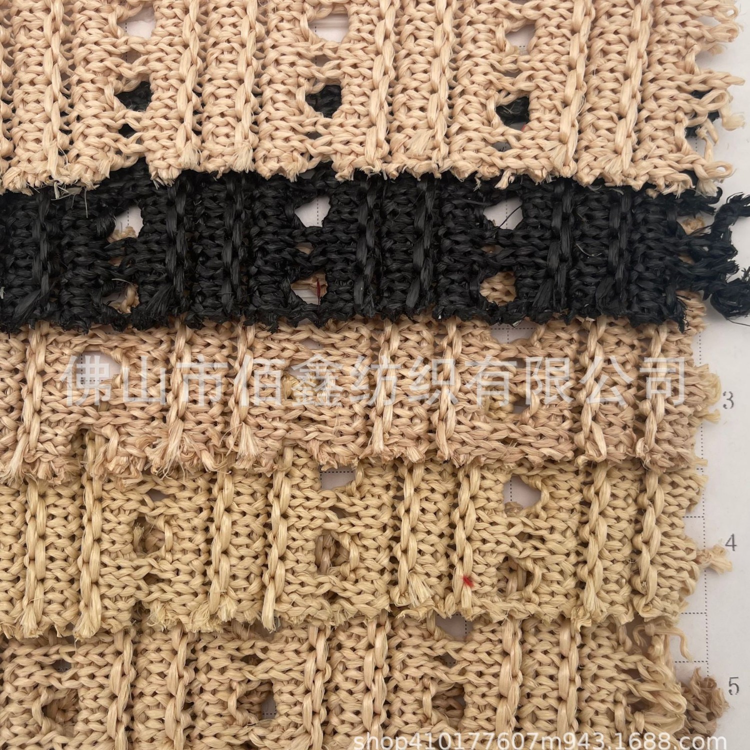 Round hole PP woven fashion openwork grass fabric webbing jacquard hooked mesh luggage shoe material decoration handbag bag wholesale
