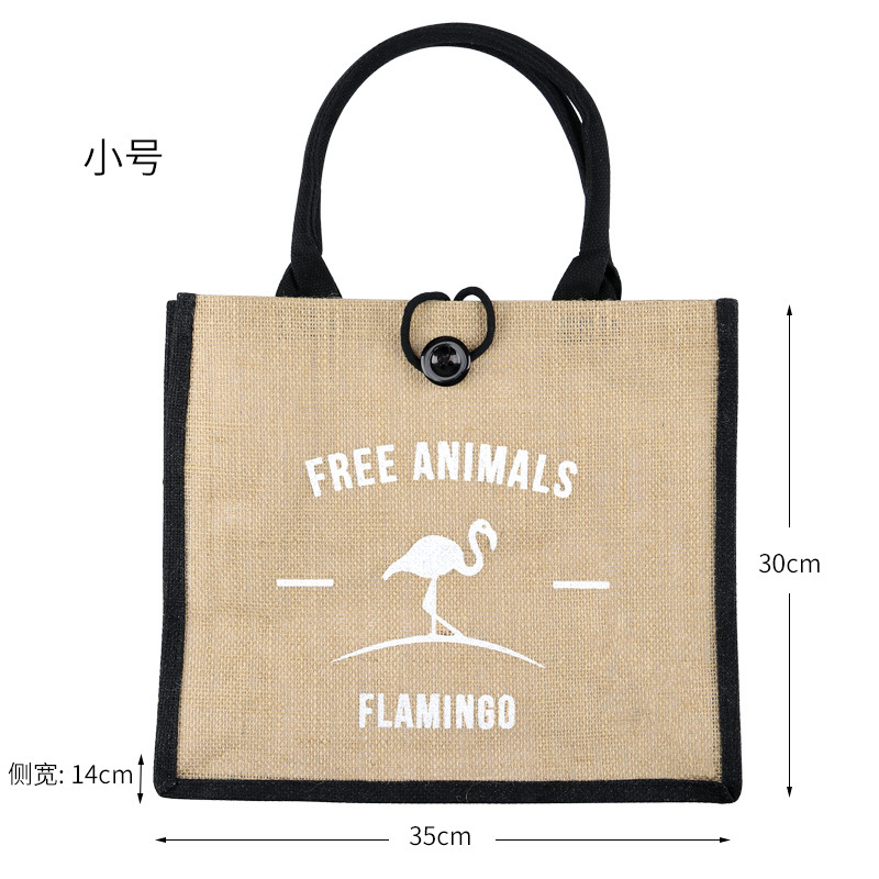 Picture of Foreign trade retro jute handbag can be printed LOGO advertising shopping environmental protection large capacity fashion handbag