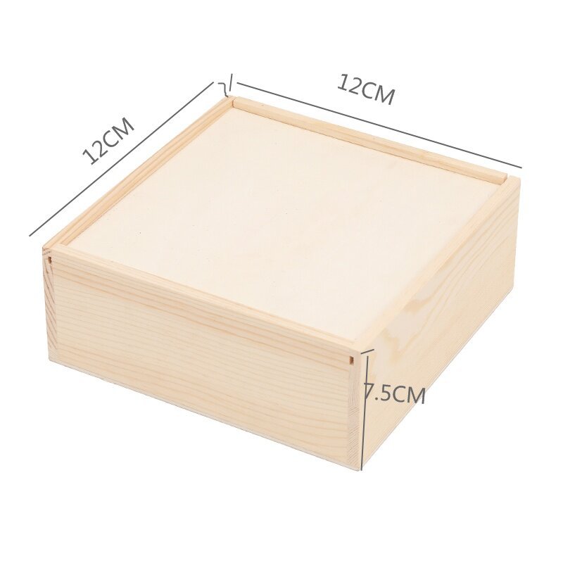 Picture of Draw Classical Empty Box Gift Packaging Box Jewelry Storage Box Wooden Gift Box Accompanying Gift Square Small Wooden Box