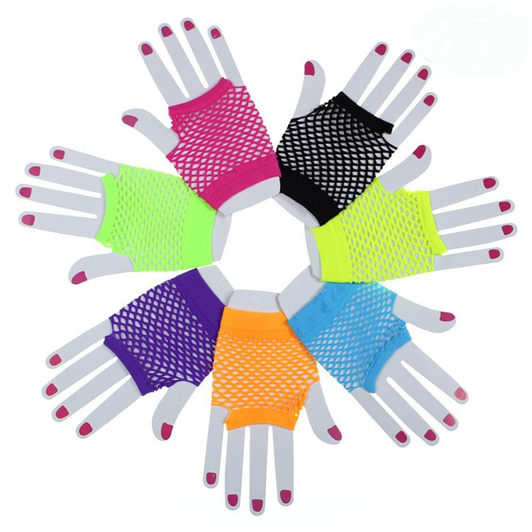 Bridal Wedding Party Half Fingerless Mesh Gloves Sexy Fishnet Short Gloves Easiest for Match Lace Wedding Dress