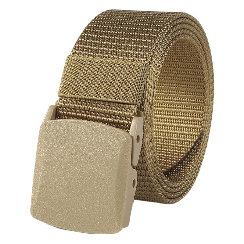 Men's Non-Metal Non-Magnetic Buckle Tactical Outdoor Sports Nylon Belt Student Military Training Security Check Canvas Trouser Belt