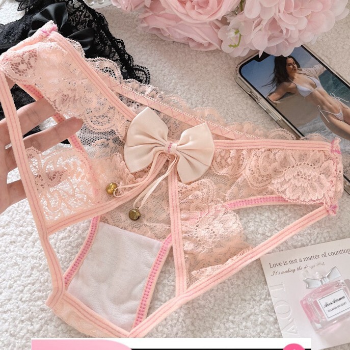 Move to ring ~ sexy lace crotch hollow bow underwear girls pure want low waist briefs batch