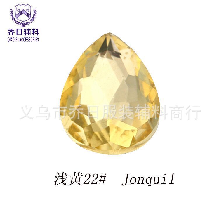 Picture of Factory wholesale 18*25 water drop double hole glass wedding dress diamond diy hair accessories shoes accessories beads in stock