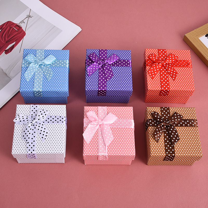 in stock Heaven and Earth Cover Paper Watch Box Bracelet Box Gift Storage Display Box Bracelet Dot Bow Packaging Box