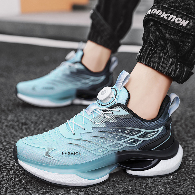 2024 New Flying Woven Air Cushion Swivel Buckle Running Shoes Wear-resistant Shock-absorbing Comfortable Interior Outdoor sneaker Men's Fashionable Shoes
