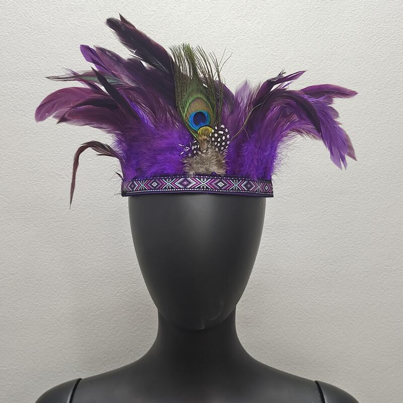 Picture of Indian Feather Headwear Chief Hair Accessories Carnival Stage Show Props Headwear Accessories Cross Border