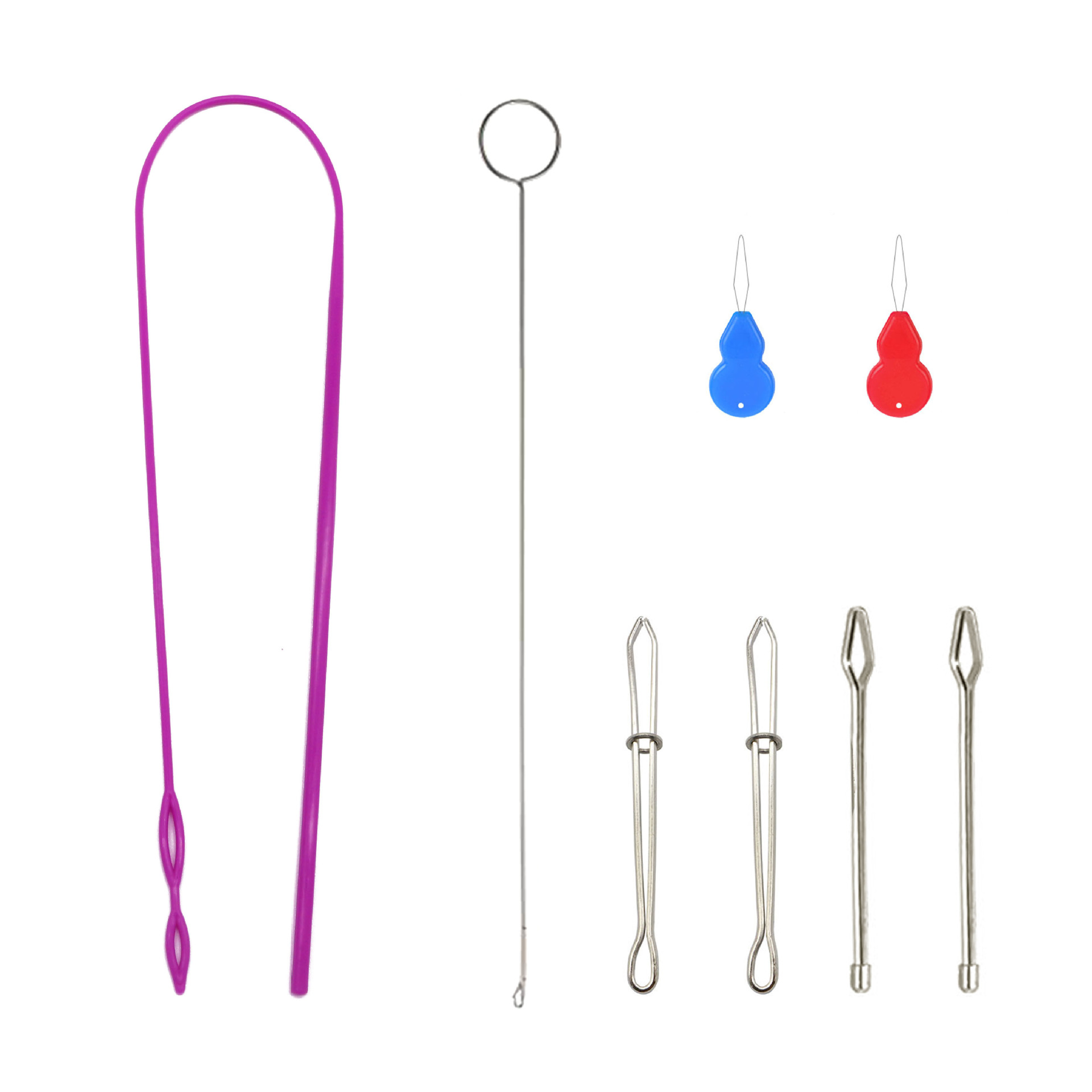 Picture of Amazon Elastic Band Threading Tool Set Long Plastic Threader Lead Wire Double-Hole Threading Clamp Sewing Tool