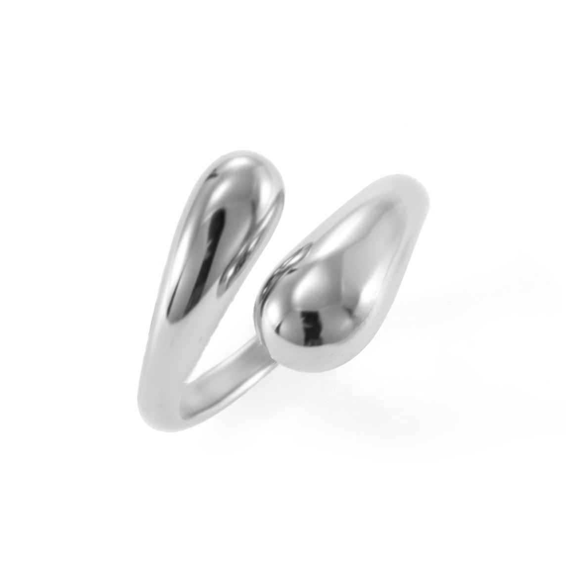 Casual Line Cross Ring Retro Ins Design Asymmetrical Titanium Steel Glossy Ring