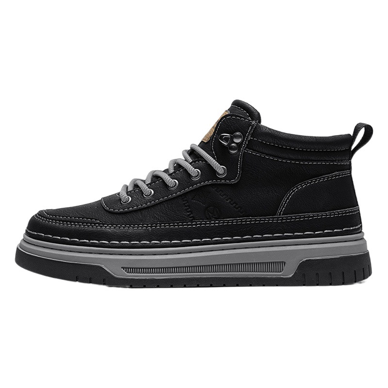 Men's High-top Shoes Winter New Fashionable All-match Men's Thick-soled sneaker Casual Soft-soled Anti-slip Flat Shoes
