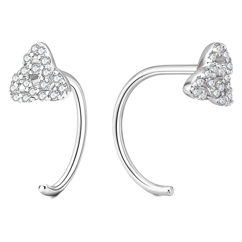 Korean Style Elegant Clover Moissanite Earrings Earrings Women's S925 Sterling Silver Niche Design Sense Earrings Ear Jewelry Trendy