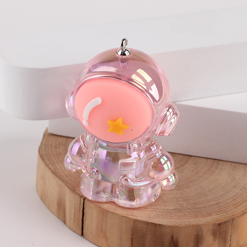 Picture of Electroplating colorful cartoon cute astronaut pencil sharpener pendant DIY astronaut key chain stationery accessories