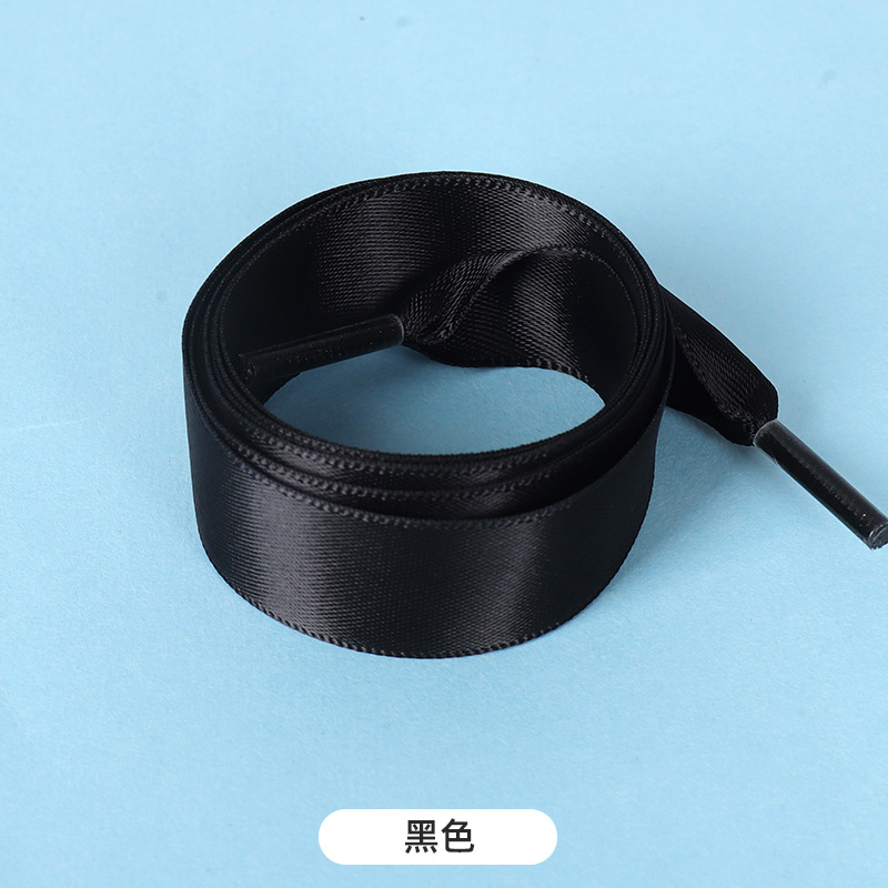Picture of Silk shoelaces flat lace satin webbing sports small white shoes shoelaces color silk shoelaces 2cm wholesale