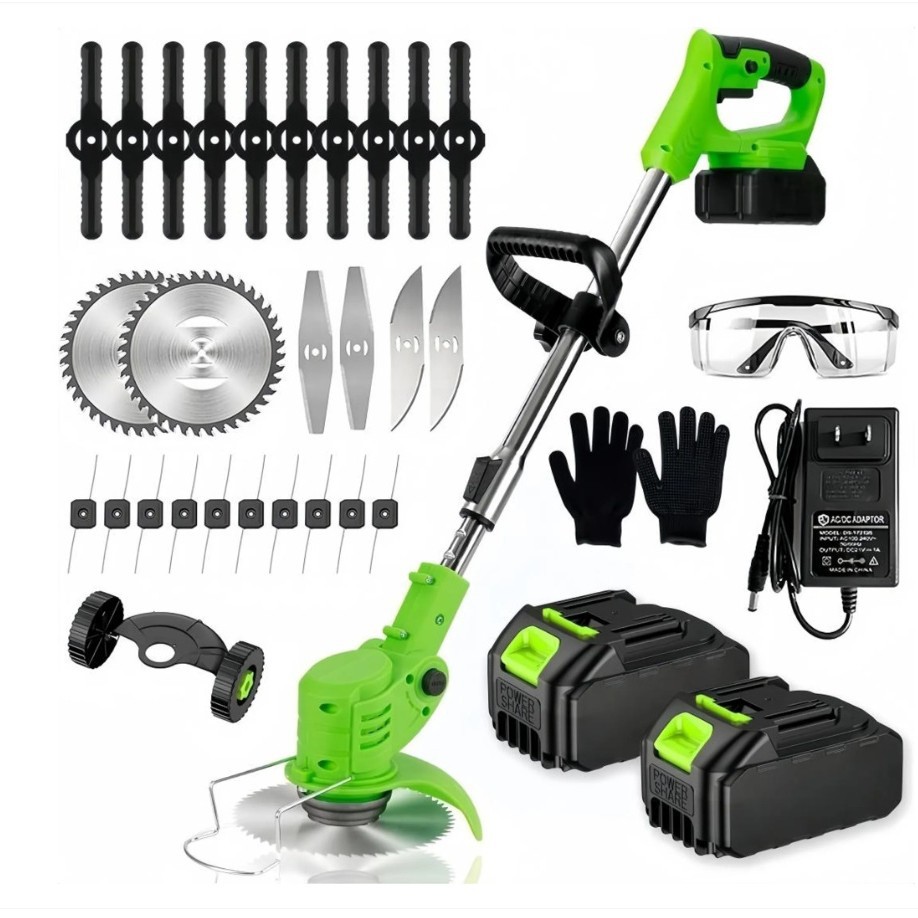 Electric Lawn Mower 25000Rpm Handheld Cordless Grass Trimmer Length Adjustable Cutter Household Garden Tool