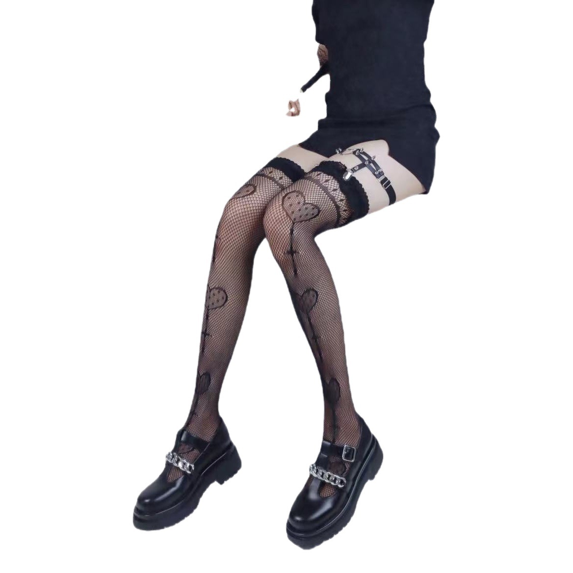 Summer new sweet cool cute heart lollipop series knee socks love lace thigh socks boots socks