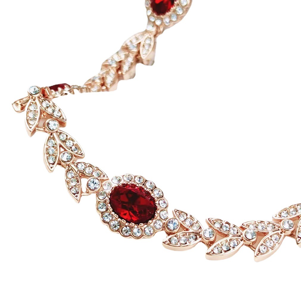 Regent jewelry classic chain star fashion Austrian crystal bride necklace earrings sparkling two-piece set